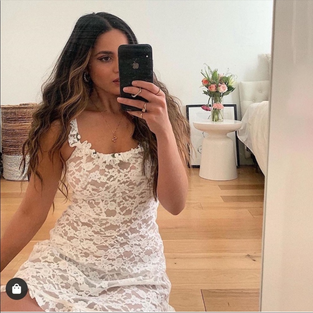 NWOT For Love&Lemons VS Floral Mini Lace Dress - Picture 2 of 6